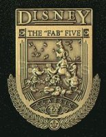 DLR - Mickey, Minnie, Pluto, Donald and Goofy - The "FAB" FIVE - Brass Classic Shield Crest