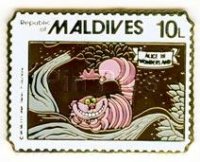 Cheshire Cat Maldives Stamp Pin