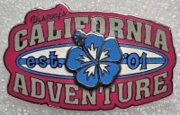 DCA - California Adventure - Est. '01 with Blue Hibiscus Flower