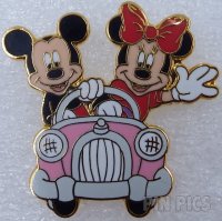 Mickey and Minnie In Pink Car - Walt Disney Travel Company