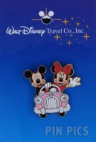 Mickey and Minnie In Pink Car - Walt Disney Travel Company