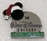 Walt Disney Gallery - Mickey Icon - Happy Holidays - Santa Hat