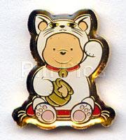 White Lucky Cat Pooh pin