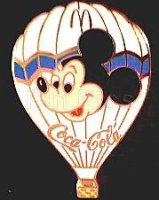 Mickey -  White Hot Air Balloon - Coca Cola - McDonalds