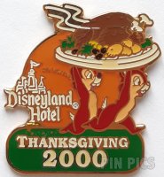 DL - Chip and Dale - Carrying a Turkey - Disneyland Hotel - Thanksgiving 2000