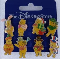 Japan - Pooh - Through the Holidays - Mini 8 Pin Set - JDS