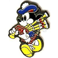 Scottish Mickey Mouse playing the bagpipe