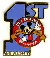 Disneyland First Anniversary Pin Trading Pin (PTP)