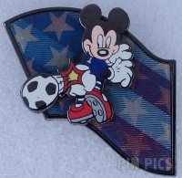 Japan - Mickey Mouse - Playing Soccer Lenticular - USA Flag - JDS