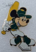 Baseball Mickey - Swinging a Yellow Bat - Real Cloisonne