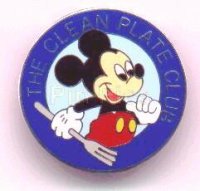 WDW - Mickey Mouse - Clean Plate Club - Kids Award Pin