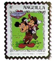 Mickey and Morty - Bob Cratchit and Tiny Tim - Anguilla Stamp - Dicken's Christmas Stories