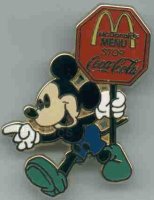 Boot Leg Pin ~ Mickey McDonalds Menu Stop