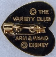 Mickey Sorcerer - Gold Heart with Arm and Wand - Variety Club Charity Pin - Fantasia