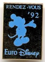 EURO Disney RENDEZ VOUZ 1992 Light Blue Opening Pin