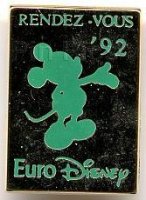 EURO Disney RENDEZ VOUZ 1992 Green Opening Pin