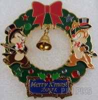 Japan - Chip and Dale - Wreath with Bell - Merry X'mas! 2001 - Mickey and Pals