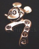 Number 7 - Mickey Face Gold Letters & Numbers with Crystal Series