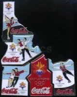 Coca-Cola SLC Idaho 5 Pin Figure Skating Puzzle