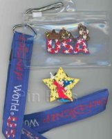 Lanyard Set - Sorcerer Mickey Star Pin w/Chip & Dale Plastic Holder