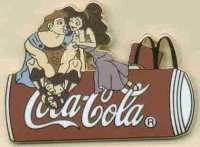 Hercules & Megara Sitting on a Coca-Cola Can (Purple Dress)