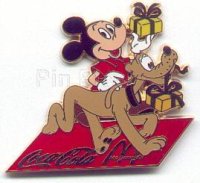 Boot Leg Pin ~ Mickey & Pluto - Coca-Cola and McDonalds