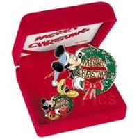 Disney Catalog - Merry Christmas Ornament & Pin (Mickey w/Wreath)