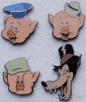 Disney Catalog - Three Little Pigs and the Big Bad Wolf - Boxed - Heads