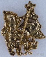 Pooh and Piglet - Looking at a Christmas Tree -  Broach