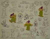 Dopey Model Sheet Framed Pin Set