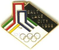 1998 Salt Lake City bid pin - black and white diamond