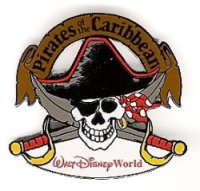 WDW - Pirates of the Caribbean - Brown banner, yellow earring and sword hilts