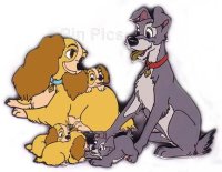 Disney Auctions - Lady and the Tramp Pups Pin (Gold Prototype)