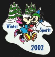 Disney Auctions - Mickey and Minnie Winter Skating 2002 Pin (Silver Prototype)