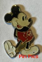 Classic Mickey standing with hands behind back - red buttons