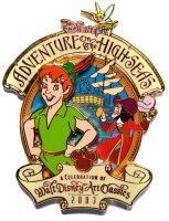 DCL - Peter Pan, Captain Hook, Tinker Bell - Celebration Walt Disney Art Classics 2003 - Adventure on the High Seas - Logo