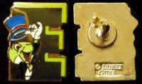 Gold Jiminy Cricket 'E' cast pin