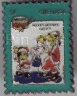 Mickey and Goofy Santa ringing Christmas Bell