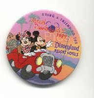 Annual Passholder 1999 Disneyland Resort Hotels Button