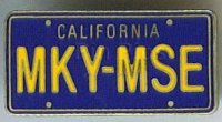 Disney Gallery - MKY-MSE California License Plate Pin