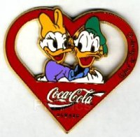 Donald & Daisy Inside a Heart Coca-Cola Pin