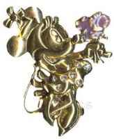 Gold Minnie Holding Flowers - Jewelry Style