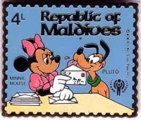 Republic of Maldives Stamp - Minnie & Pluto