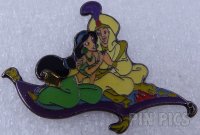 Jasmine and Aladdin on a flying carpet