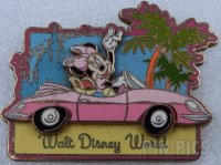 WDW - Minnie Mouse - Having a Great Time - Pink Car - Postcard