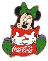 Bootleg - Minnie Holding a Red Coca Cola Pillow (Green/Blue)