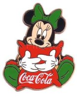 Bootleg - Minnie Holding a Coca Cola Red Pillow (Green/Red)