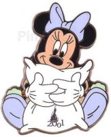 Bootleg - Minnie Holding a White 2001 Pillow (Lavender/Mint Green)