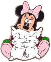 Bootleg - Minnie Holding a White 2001 Pillow (Pink/Green)