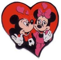 Mickey and Minnie - Tuxedo and Pink Dress - Light Red Heart